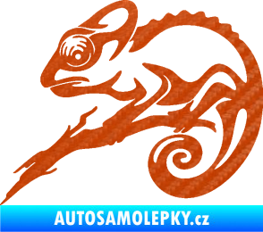 Samolepka Chameleon 001 levá 3D karbon oranžový