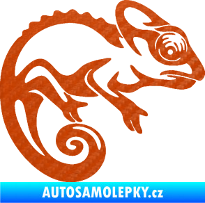 Samolepka Chameleon 002 pravá 3D karbon oranžový