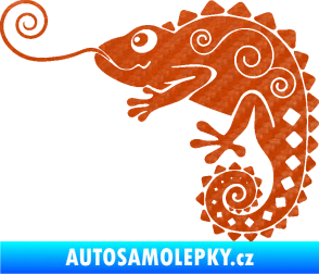 Samolepka Chameleon 004 levá 3D karbon oranžový