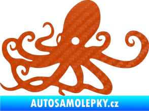 Samolepka Chobotnice 001 levá 3D karbon oranžový