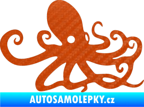 Samolepka Chobotnice 001 pravá 3D karbon oranžový