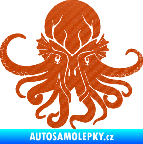 Samolepka Chobotnice 002 levá 3D karbon oranžový