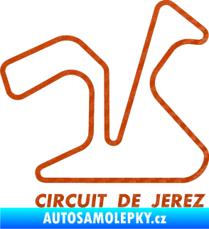 Samolepka Okruh Circuito de Jerez 3D karbon oranžový