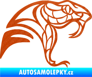 Samolepka Cobra 003 pravá 3D karbon oranžový