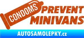 Samolepka Condoms prevent minivans 3D karbon oranžový
