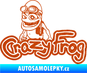 Samolepka Crazy frog 002 žabák 3D karbon oranžový