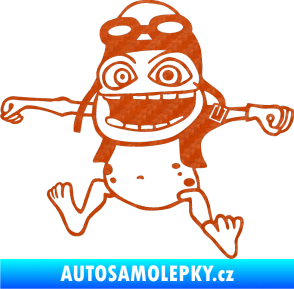 Samolepka Crazy frog levá 3D karbon oranžový