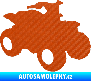 Samolepka Čtyřkolka 001 pravá 3D karbon oranžový