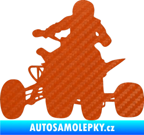 Samolepka Čtyřkolka 002 levá 3D karbon oranžový