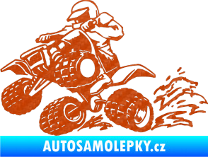 Samolepka Čtyřkolka 003 levá 3D karbon oranžový