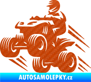 Samolepka Čtyřkolka 006 levá 3D karbon oranžový