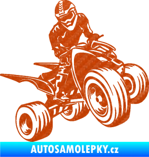 Samolepka Čtyřkolka 008 pravá 3D karbon oranžový