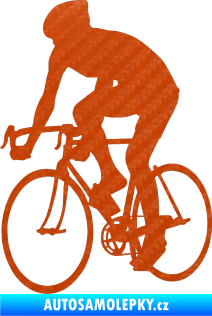 Samolepka Cyklista 001 levá 3D karbon oranžový