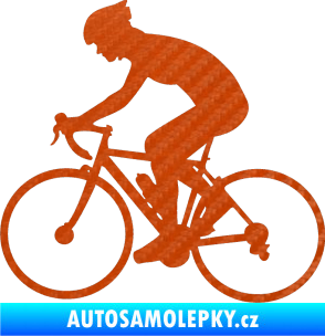 Samolepka Cyklista 005 levá 3D karbon oranžový