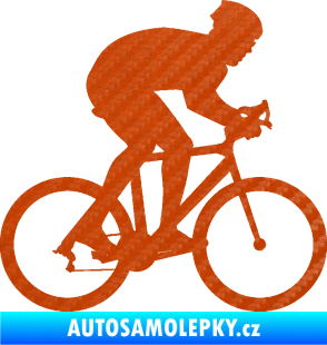 Samolepka Cyklista 008 pravá 3D karbon oranžový