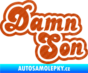 Samolepka Damn Son 3D karbon oranžový