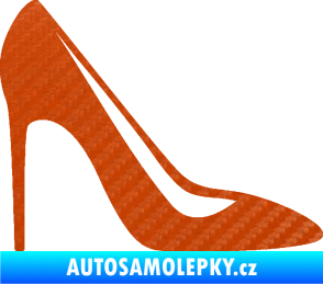 Samolepka Dámská bota 001 pravá lodička 3D karbon oranžový