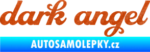 Samolepka Dark angel nápis 3D karbon oranžový
