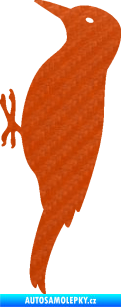 Samolepka Datel 001 levá 3D karbon oranžový