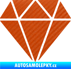 Samolepka Diamant 001 3D karbon oranžový