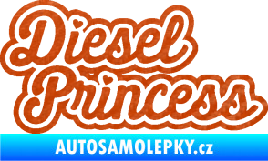 Samolepka Diesel princess nápis 3D karbon oranžový