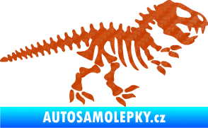 Samolepka Dinosaurus kostra 001 pravá 3D karbon oranžový