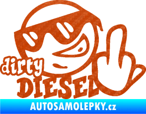 Samolepka Dirty diesel smajlík 3D karbon oranžový