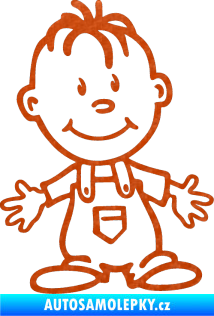 Samolepka Dítě v autě 028 pravá chlapec 3D karbon oranžový