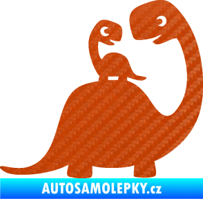 Samolepka Dítě v autě 105 pravá dinosaurus 3D karbon oranžový
