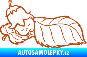 Samolepka Dítě v autě 107 levá spinká na lístečku 3D karbon oranžový