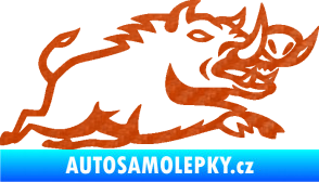 Samolepka Divoké prase 004 pravá 3D karbon oranžový
