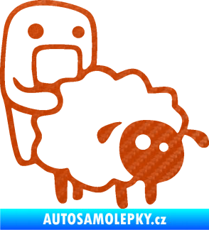 Samolepka Domo 005 pravá love sheep 3D karbon oranžový