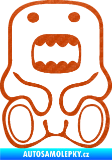 Samolepka Domo 006 sedí 3D karbon oranžový