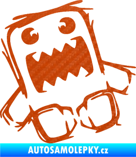 Samolepka Domo 009 levá crazy 3D karbon oranžový