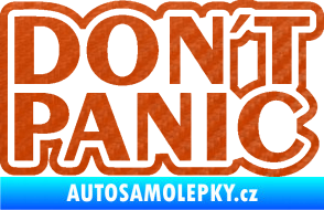 Samolepka Don´t Panic nápis 002 3D karbon oranžový