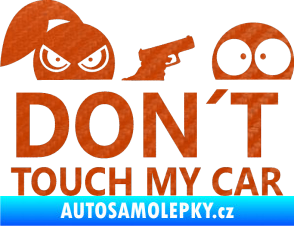 Samolepka Dont touch my car 007 3D karbon oranžový