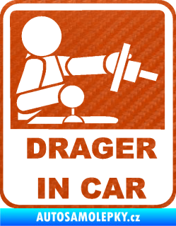 Samolepka Drager in car 001 3D karbon oranžový