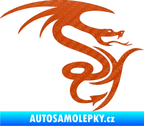 Samolepka Dragon 006 pravá 3D karbon oranžový