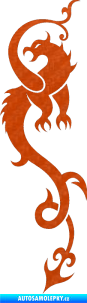 Samolepka Dragon 008 levá 3D karbon oranžový