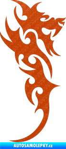 Samolepka Dragon 009 pravá 3D karbon oranžový
