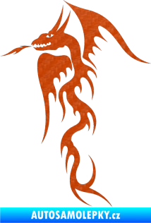 Samolepka Dragon 013 levá 3D karbon oranžový