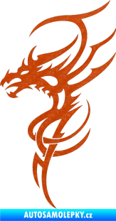 Samolepka Dragon 017 levá 3D karbon oranžový