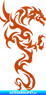 Samolepka Dragon 019 pravá 3D karbon oranžový