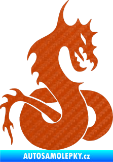 Samolepka Dragon 031 pravá 3D karbon oranžový