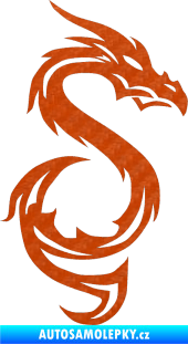 Samolepka Dragon 033 pravá 3D karbon oranžový