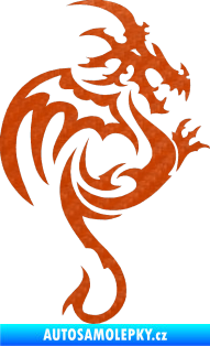 Samolepka Dragon 035 pravá 3D karbon oranžový