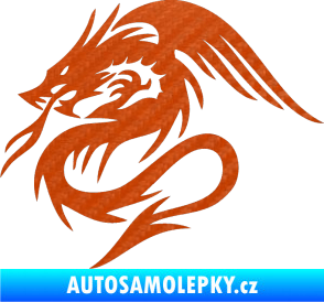 Samolepka Dragon 039 levá 3D karbon oranžový