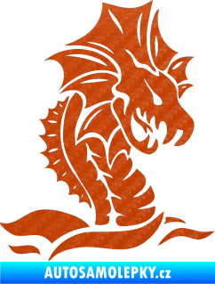 Samolepka Dragon 040 pravá 3D karbon oranžový
