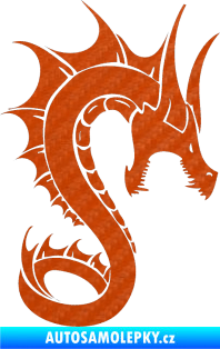 Samolepka Dragon 041 pravá 3D karbon oranžový