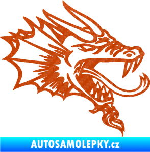 Samolepka Dragon 046 pravá 3D karbon oranžový